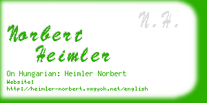 norbert heimler business card
